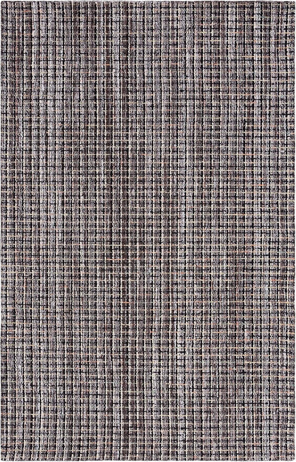 Safavieh Abstract Collection Area Rug - 9' x 12', Brown & Black, Handmade Wool, Ideal for High Traffic Areas in Living Room, Bedroom (ABT491T)