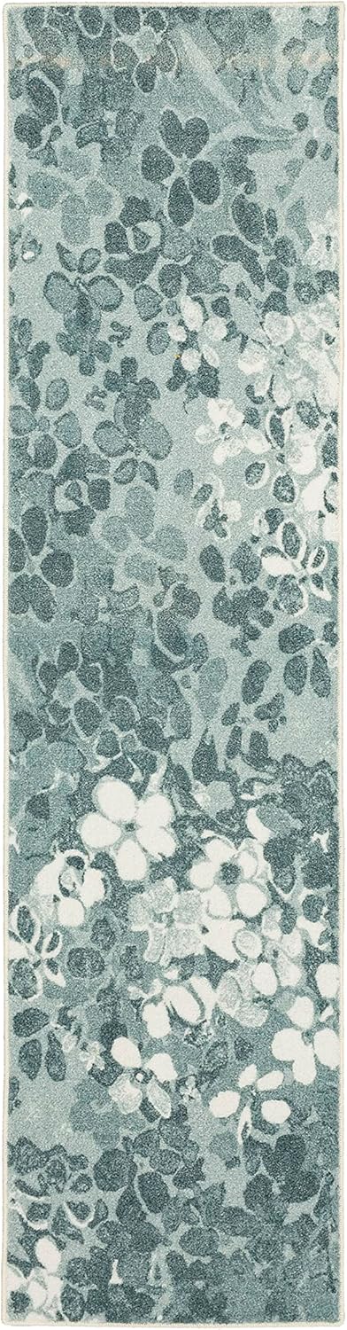 Mohawk Home Radiance Transitional Abstract, Floral Gray 2' x 8' Area Rug Perfect for Living Room, Dining Room, Office