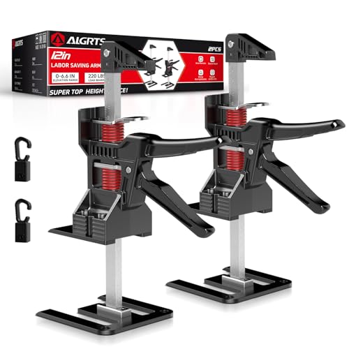 Labor Saving Arm Jack 2 PCS 11.3 Inch Hand Lifting Jack Tool Lift Range 6.63in Height Adjustment Lifting Device for Installing Windows Doors Furniture Wall Tile Positioning Load Bearing 220 Lb