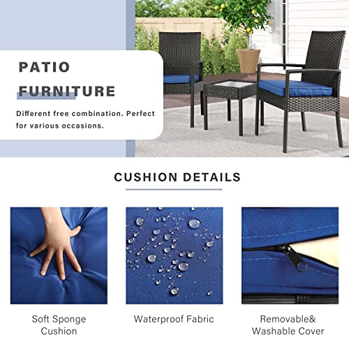 3 Piece Outdoor Patio Furniture Sets, Patio Furniture Set 3 Piece, Porch Deck Furniture, Wicker Patio Chairs, Rattan Wicker Furniture, Beige