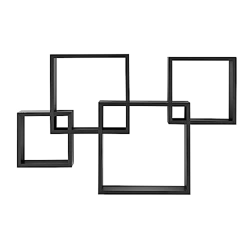 Danya B. Blocchetto Intersecting Cubes Wall Shelf Unit - Horizontal or Vertical (Black)