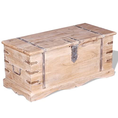 2 Piece Wooden Storage Chest Set Acacia Wood With two side handles