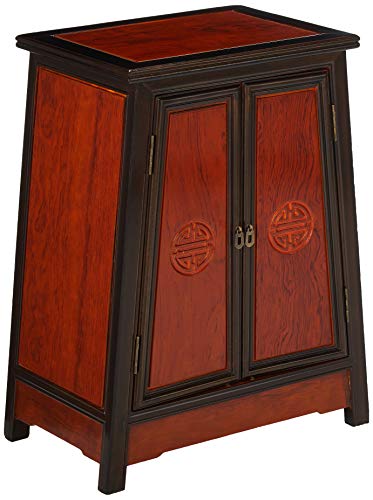 Oriental Furniture Rosewood Long Life Cabinet - Two-tone