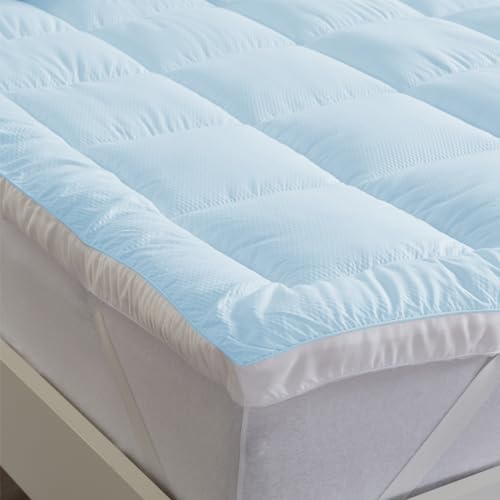 Great Bay Home Twin Mattress Topper. Thick, Elastic Corner Mattress Protector and Cover. Ultra-Soft Pillowtop Mattress Pad. Fits Mattresses Up to 18
