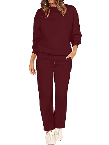 FUPHINE Women's Two Piece Oversized Loose Outfits Pullover & Pants Sweatsuits Lounge Sets