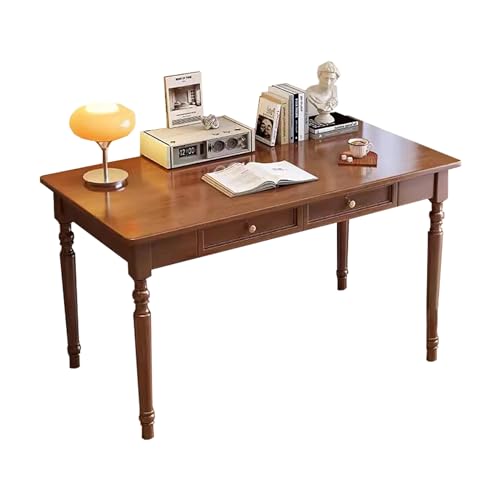 All Solid Wood Desk Home Study Room Bedroom Vintage Computer Desk Old School Writing Table Old Money Style Coffee Table Drawing Workstation Painting Workbench for Working and Studying