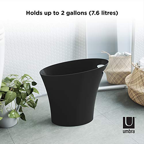 Umbra Skinny Sleek & Stylish Bathroom Trash, Small Garbage Can Wastebasket for Narrow Spaces at Home or Office, 2 Gallon Capacity, Bronze, 3-Pack