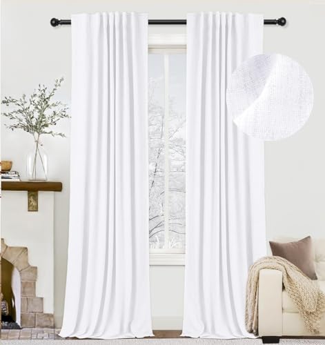 zeerobee Cream Blackout Curtains 72 inches Long 2 Panels Set, 100% Blackout Curtains for Bedroom 72 inches Long, Back Tab/Rod Pocket Thermal Insulated Curtains for Living Room - Cream, W50 X L72