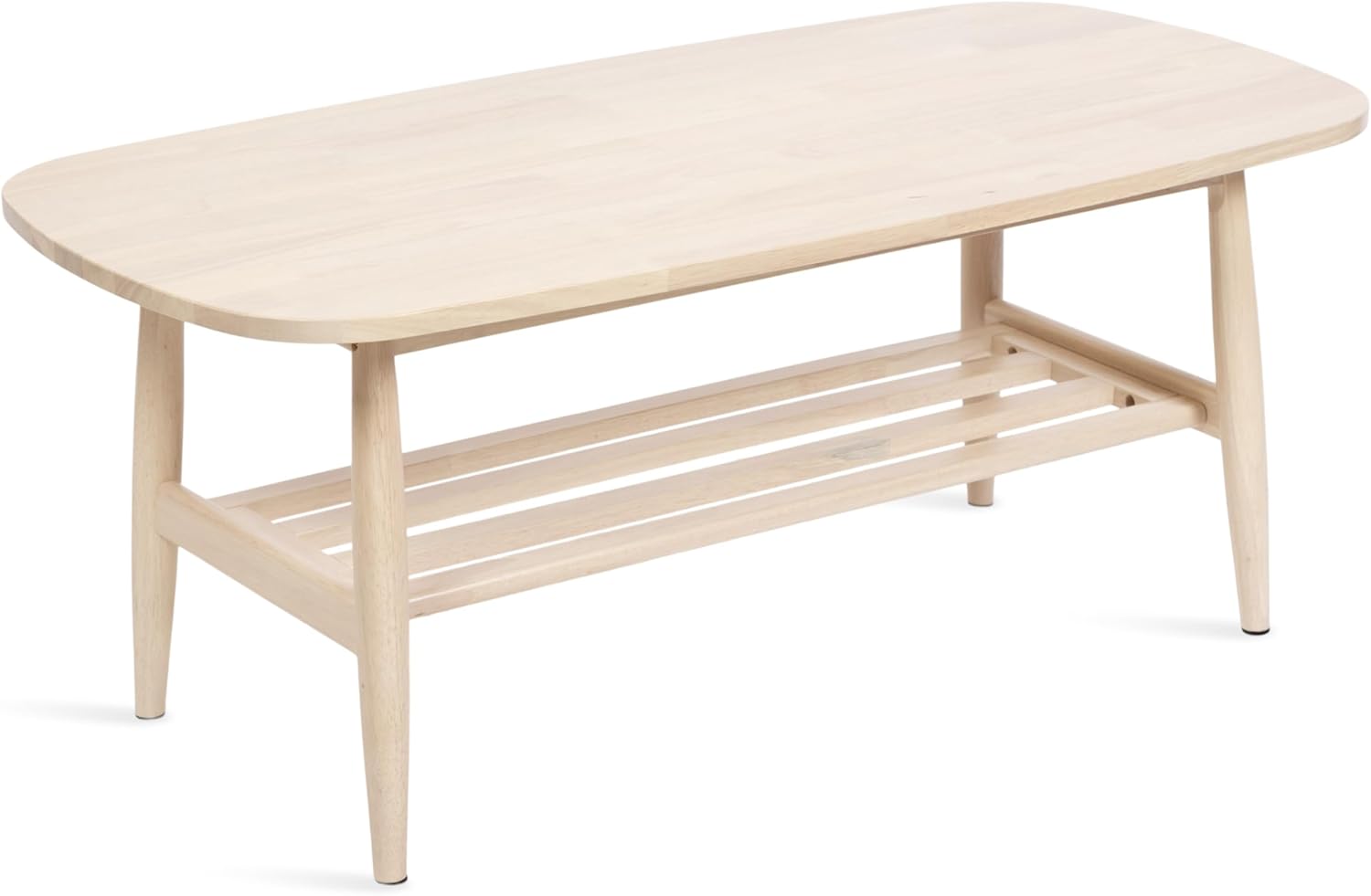 Kate and Laurel Niles Transitional Tiered Rectangle Coffee Table with Storage for Living Room Decor, 44x22x18, Natural