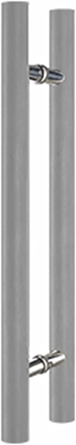 Sliding Barn Door Handle Wooden,Push Pull Door Handle for Entry Interior & Exterior Glass Gates,Double Sided H Shape Round Bar (Color : Gray,Size : 150cm/5ft)