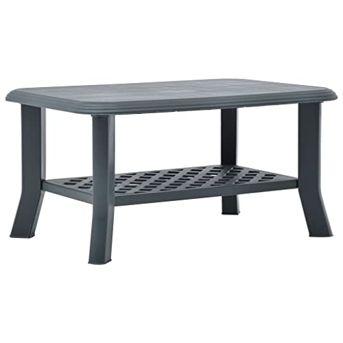 Coffee Table,Garden Tea Table,Tea Table,Cocktail Table,Dining-Table,Dining-Table,Small Writing Desk,Modern End Table,Includes a Storage Shelf,Weather Resistant, Green 35.4