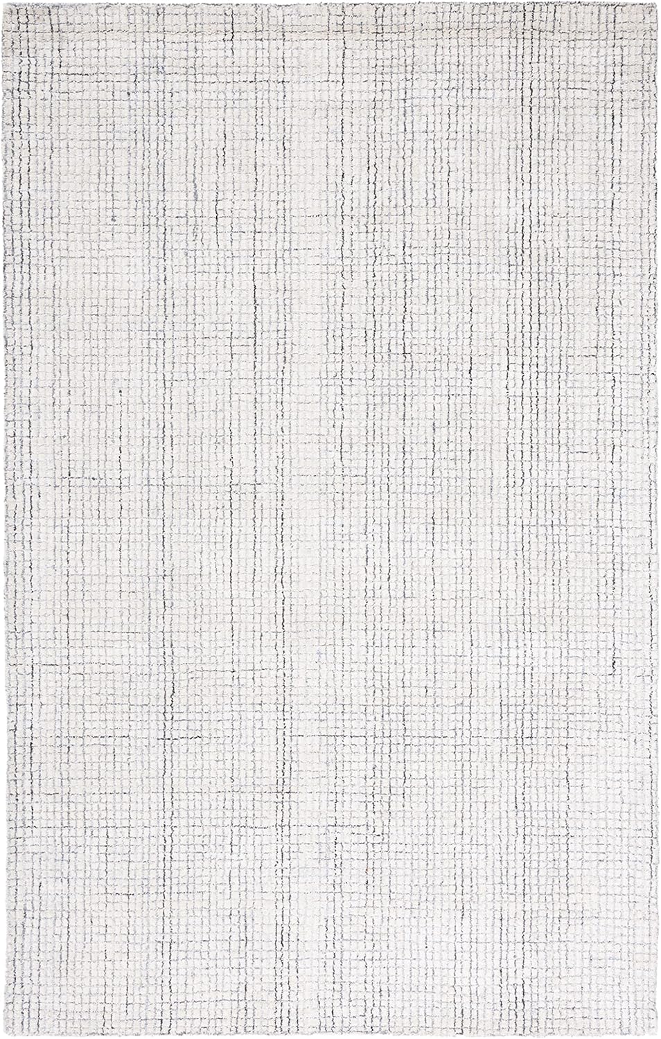 SAFAVIEH Abstract Collection Accent Rug - 2' x 3', Ivory & Grey, Handmade Wool & Viscose, Ideal for High Traffic Areas in Entryway, Living Room, Bedroom (ABT470F)