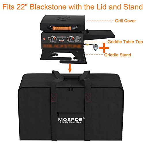 22 Inch Griddle Carry Bag for Blackstone 22 Inch Table Top Griddle with Grill Cover and Stand, Fits Blackstone 22