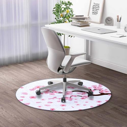 Round Rug 44 in Fashion Office Chair Mat Boho Thick Floor Mats for Low Office Chair Mat for Low and Medium Pile Carpet