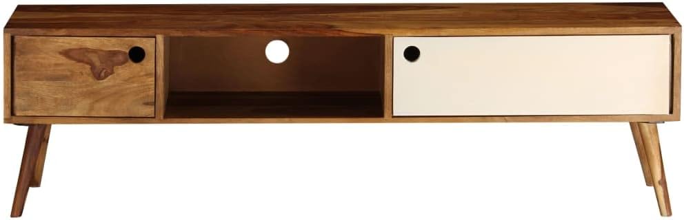 TV Stand, Small Kitchen Table Farmhouse Coffee Table Entertainment Center Tv Unit Suitable for Small Spaces Office Bedroom Living Room 55.1