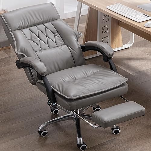 Office Chair, Ergonomic Desk Chair Home Desk Chairs, PU Leather High-Back Task Chair with Wheels, Armrests and 90°~165°Tilt Function, Adjustable Height Computer Executive Chair