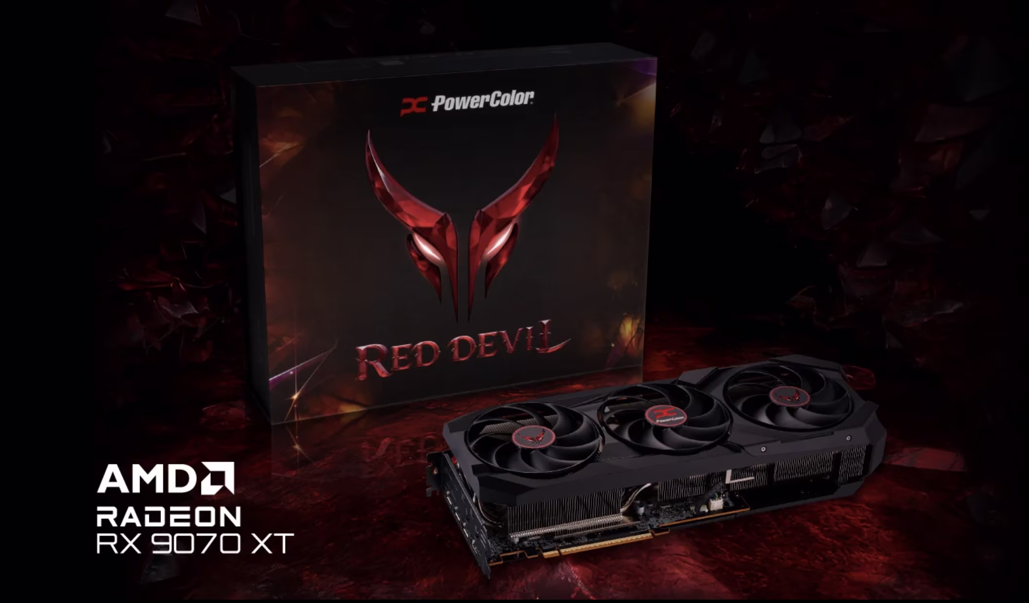 PowerColor AMD Radeon RX 9070 XT Red Devil Overclocked Triple Fan 16GB GDDR6 PCIe 5.0 Graphics Card