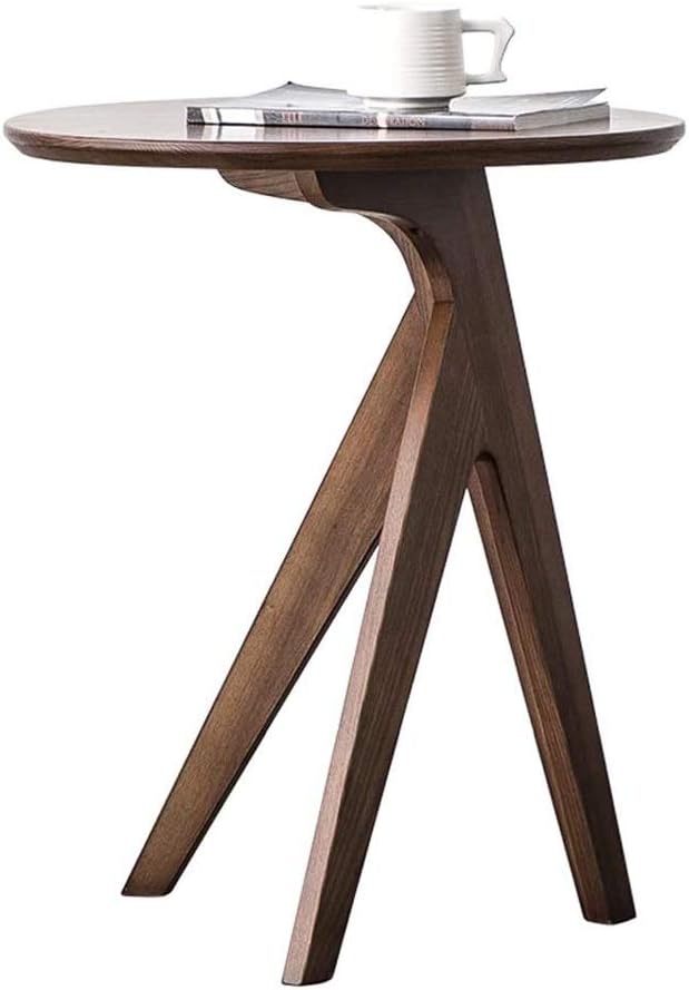 Creative Solid Wood Side Table,Ash Wood Living Room Sofa Log Small Coffee Table Walnut Designer Art Corner Table End Table