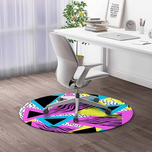 Round Rug 5 FT Christmas Chair Mat for Hard Floors Merry Christmas Premium Floor Protector Mat Anti-Slip Hard Floor Desk Chair Protector for Home Office