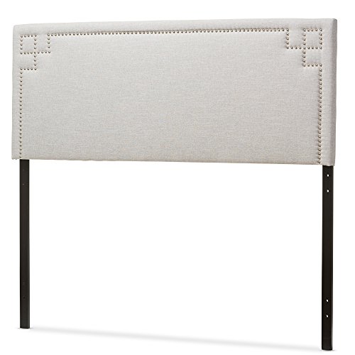 Baxton Studio Geneva Modern and Contemporary Greyish Beige Fabric Upholstered Full Size Headboard