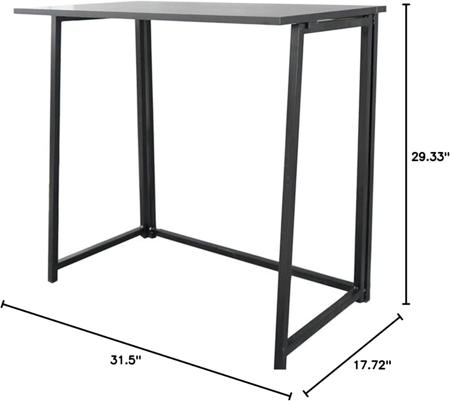 Simple Collapsible Computer Desk Fold-able Computer Table Folding Computer Desk for Small Spaces Compact Study Reading Table Black