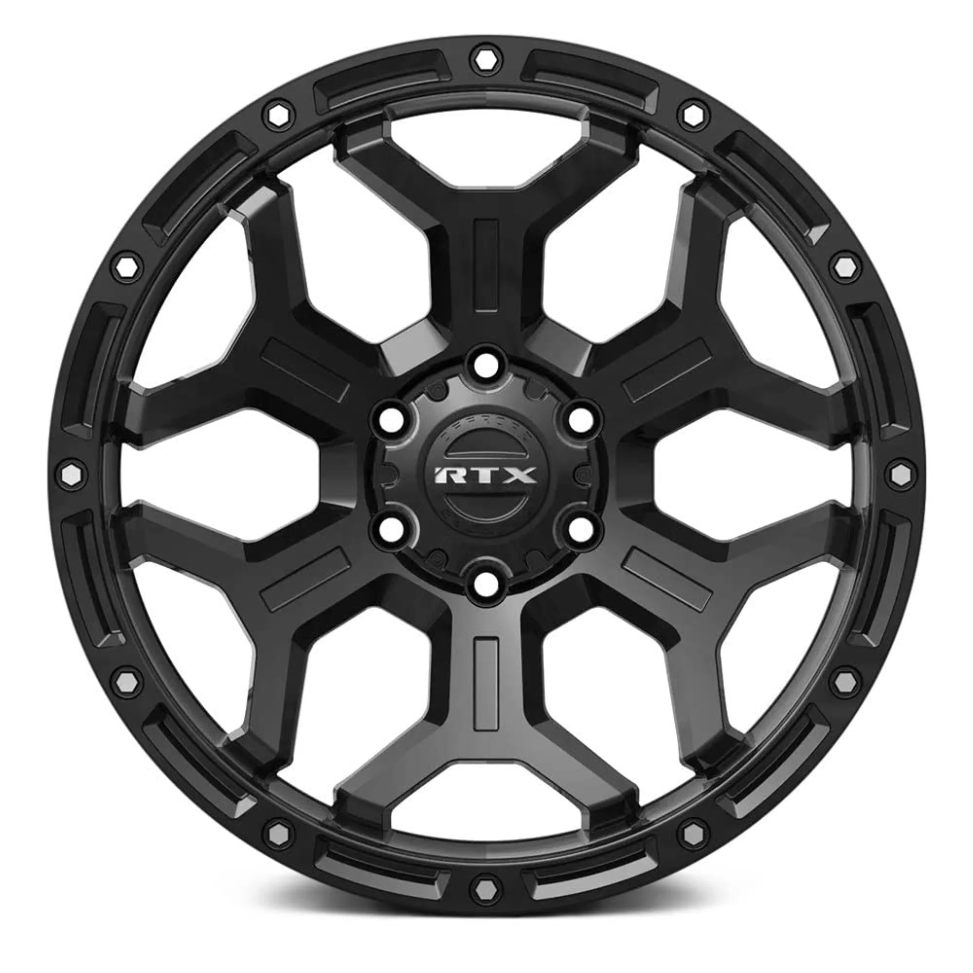 RTX Goliath 18x9 6x139.7 ET0 CB106.1 Satin Black Milled Rivets Wheel