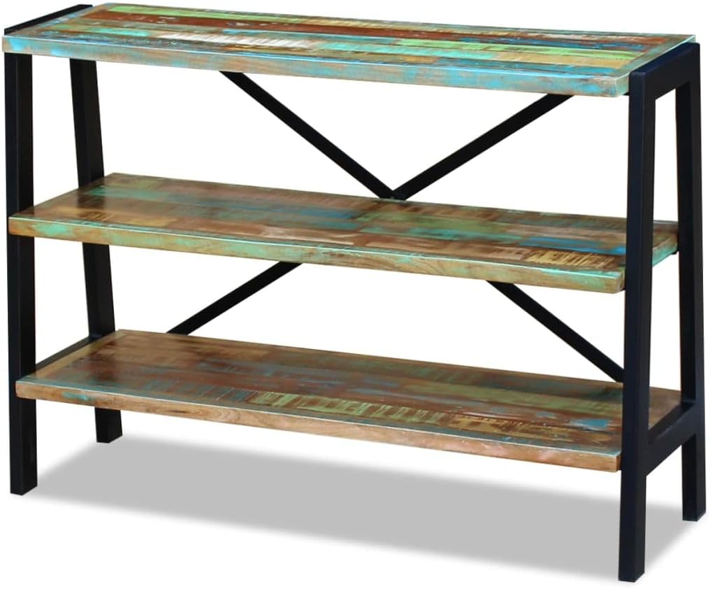 Sideboard 3 Shelves, Bathroom Cabinet Bedroom Dresser Kitchen Cabinet Night Stand Suitable for Office Entryway Bathroom Small Spaces, Solid Reclaimed Wood