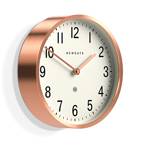 NEWGATE® Master Edwards Wall Clock - Kitchen Clock - Living Room Clock - Office Clock Clock - Round Clock - Retro Clock - Designer Clock - Stylish Home - Décor Mid-Century Modern (Black)