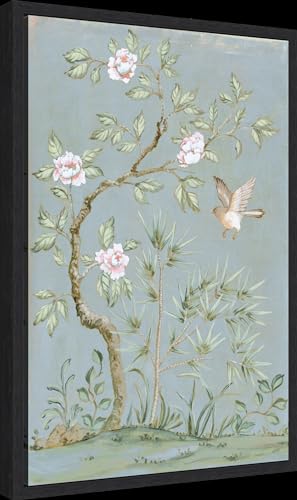 Amanti Art Framed Canvas Wall Art Print (23x33) Spring Flower Mural II Blue by Julia Purinton Float Framed Canvas Art for Wall Decor, Living Room, Bedroom, Bathroom, Kitchen, Office or Business