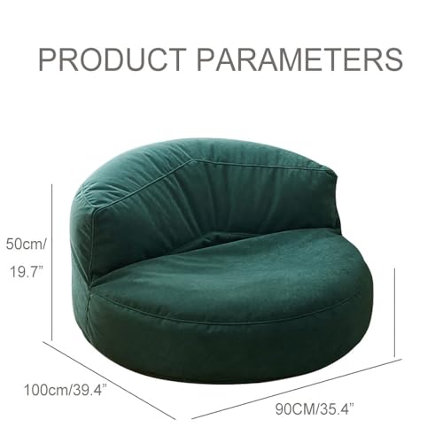 Half-Moon Bean Bag Chair Tatami Single Casual Small Apartment Small Sofa Balcony Bedroom Living Room(No Fillers) (Color : Gray)