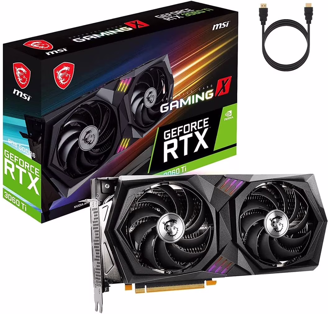 MSI Gaming GeForce RTX 3060 Ti 8GB GDDR6 GPU Graphics Card, PCI Express 4.0, Gaming X 8G LHR