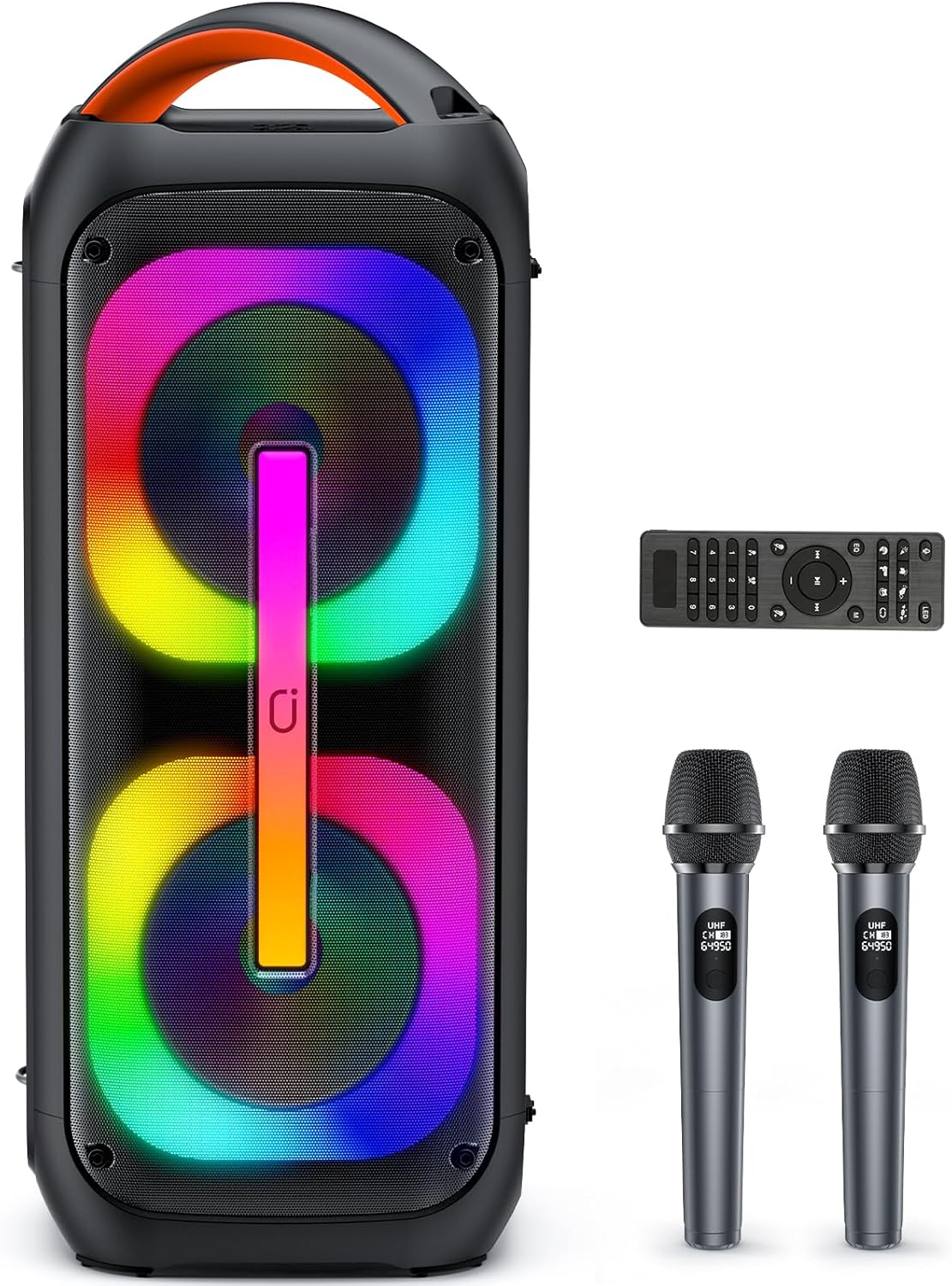 T11-T Karaoke Machine with 2 Microphones, Large Bluetooth Karaoke Speaker for Adults and Kids, Party Speaker w/Dual 6.5
