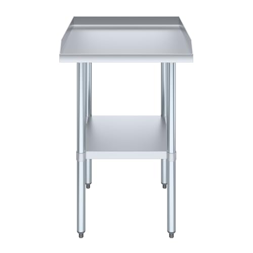 AmGood Commercial Work Table with Backsplash and Sidesplashes | Height: 35