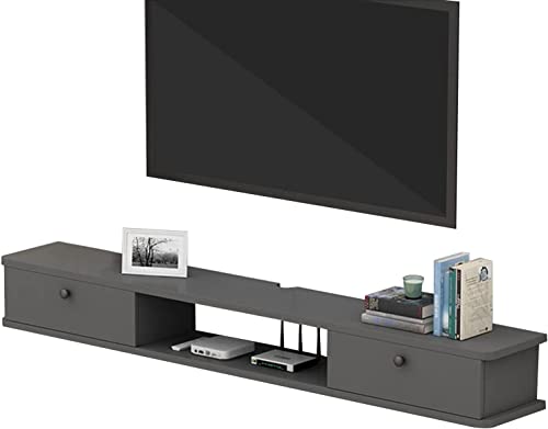 Floating TV Stand Cabinet Wall Mounted Tv Unit Floating Tv Stand Component Shelf,Set-Top Box Rack,Floating Entertainment Center,Floating Tv Wall Shelf,for Bedroom,Living Room