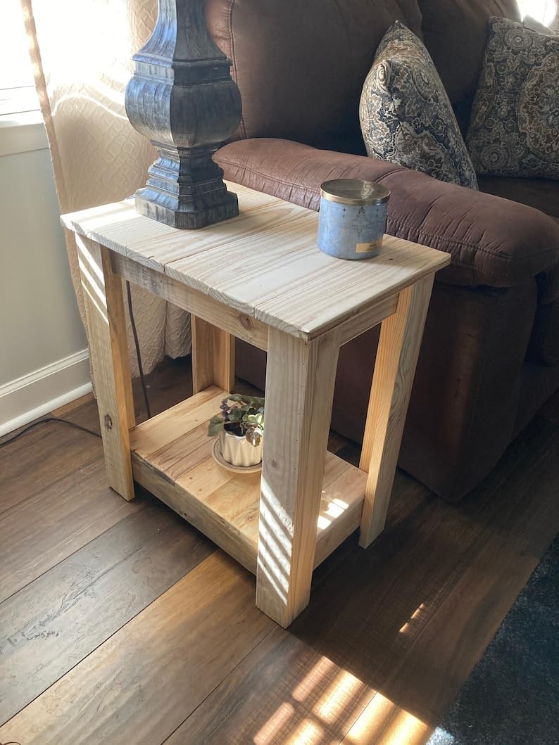 Unfinished end Table, Wood Table, Wood end Table, Side Table Farmhouse end Table, Rustic Wood Table, nightstand, Side Table, Farmhouse Table