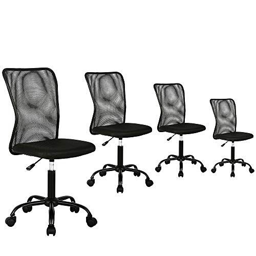 Mesh Office Chair Computer Desk Chair Ergonomic Desk Chair Mid Back Mesh Chair Height Adjustable Home Office Chair Modern Task Computer Chair No Armrest Executive Rolling Swivel Chair,Pink