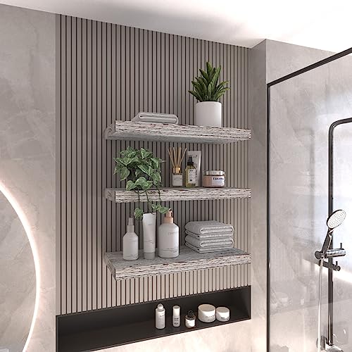 Floating Shelves for Wall,36 Inch Rustic Wood Wall Shelves,Set of 2 Easy to Install Wall Mounted Wood Floating Shelf for Bathroom, Bedroom, Living Room, Natural