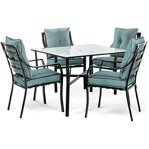 Hanover Lavallette 5-Piece Patio Dining Set with 4 Counter-Height Swivel Chairs, 52