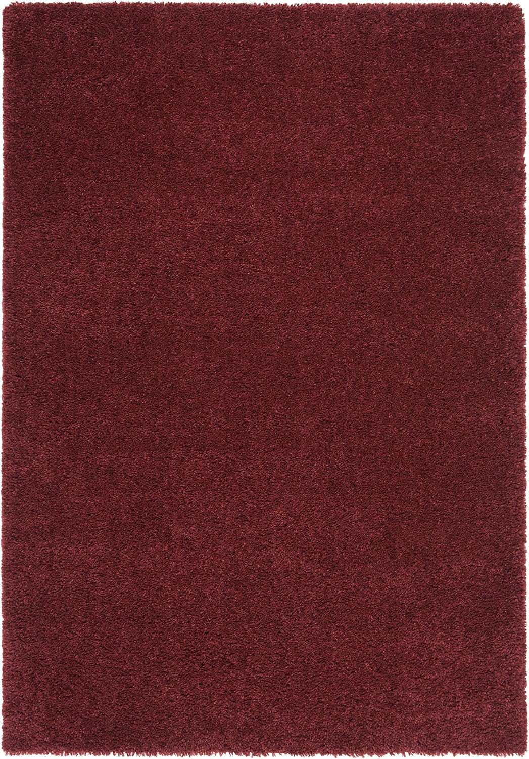 SAFAVIEH August Shag Collection Area Rug - 6' x 9', Burgundy, Solid Design, Non-Shedding & Easy Care, 1.2-inch Thick Ideal for High Traffic Areas in Living Room, Bedroom (AUG900S)