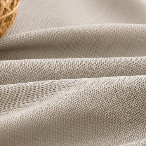 108 Inch Long Linen Curtains for Living Room Dinning Room 2 Panels Rod Pocket Light Filtering Semi Sheer Cream Ivory Colored Curtain for Sliding Door Farm House 52x108
