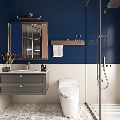 Livelynine 24x394 Blue Peel and Stick Wallpaper for Bathroom Dark Navy Blue Contact Paper for Cabinets Countertops Waterproof Kitchen Cabinet Covers Removable Wall Paper for Renters Furniture Vinyl