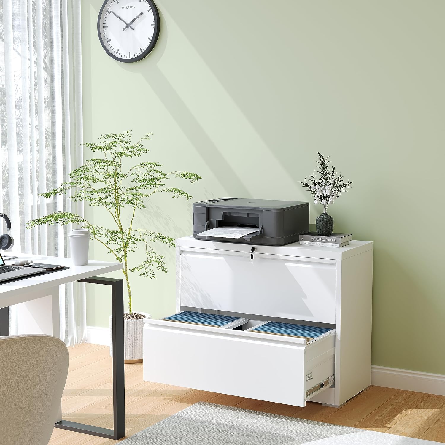 2 Drawer Lateral File Cabinet and 4 Drawer Vertical File Cabinet