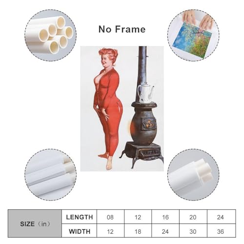 Duane Bryers Poster Girl Was Wearing A Red Jumpsuit near The Oven with The Pitcher on It Poster Canvas Wall Art Painting Poster For Room Aesthetic And Decor Pictures For Living Room Bedroom Decor 16x2