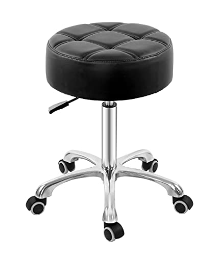 Grace&Grace Height Adjustable Swivel Stool with Extra Large Extra Thick Seat for Ultimate Comfort for Salon, Studio, Shop, Kitchen