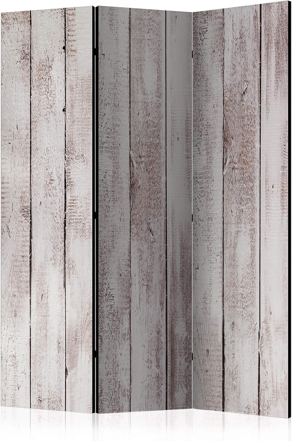 artgeist Acoustic Room Divider Faux Wood Boards 53x68 in - Double-sided Folding Screen Print on Non-woven Canvas Acoustic Foam 3 Panel Home Office f-C-0369-z-b