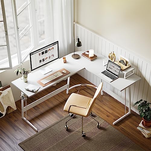 CubiCubi Modern L-Shaped Desk Computer Corner Desk, 59.1