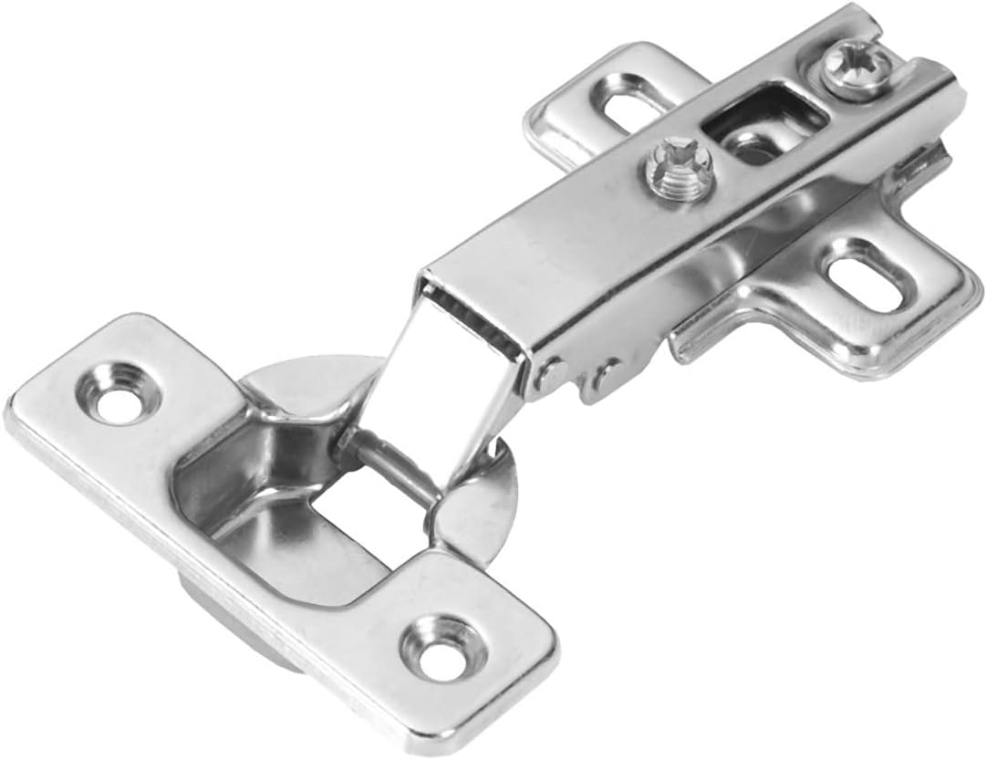Hickory Hardware P5107-14-10B Euro Cabinet Concealed Hinge - Full Overlay Frameless Design with 105° Opening - Self Closing Feature - Easy Installation hinge - Polished Nickel Finish 10 Sets of Pairs