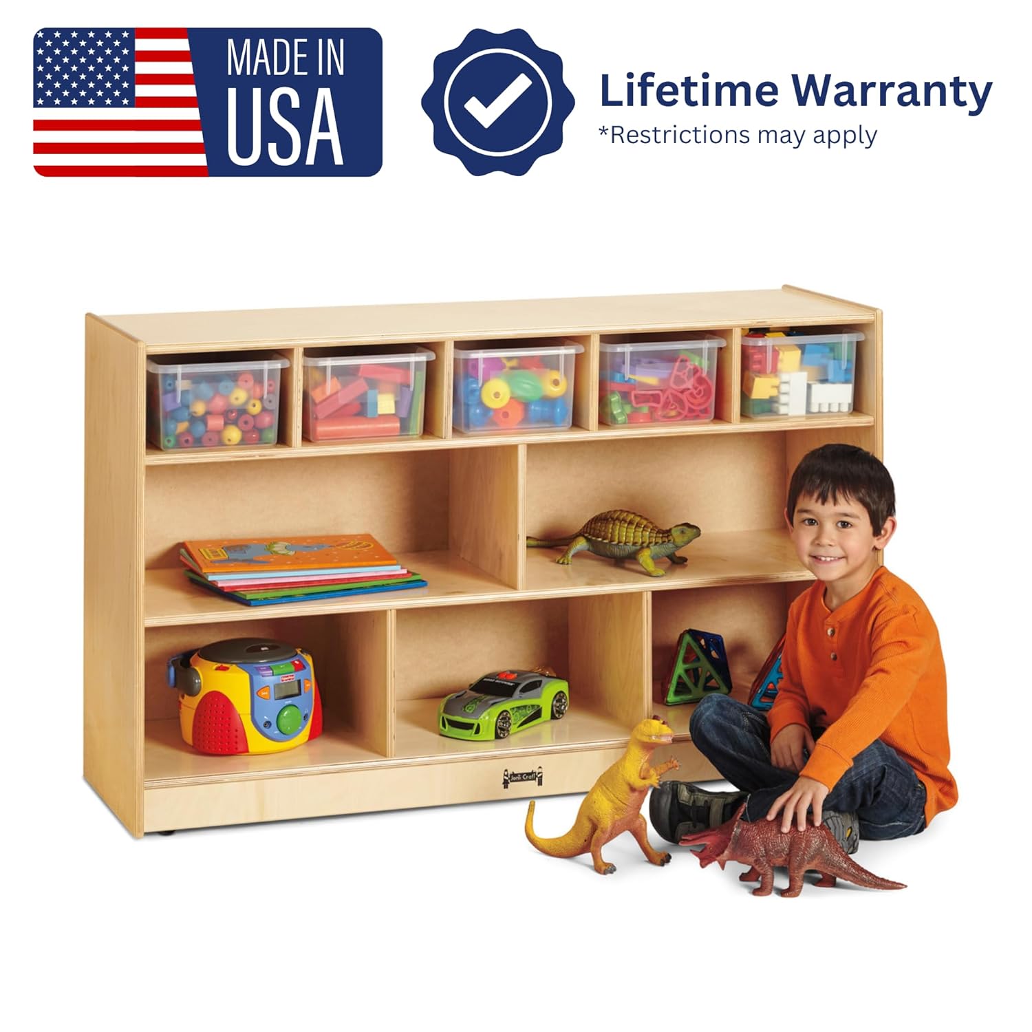 Jonti-Craft Mobile Storage Unit Shelf, Beige