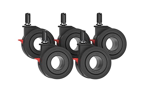 Enso Motion Office Chair Replacement Caster Wheels, 70 Rokku Mu Series - Grey (Set of 5)