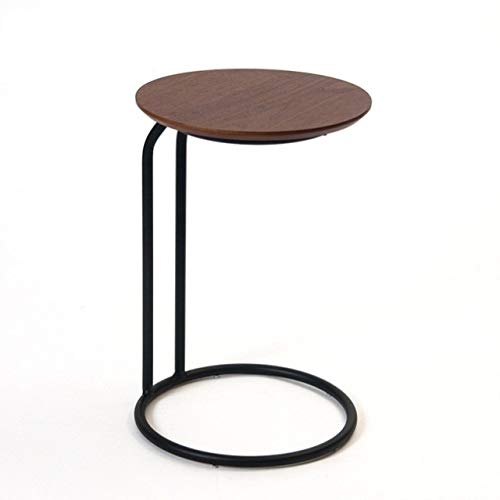 GYLXW Nordic Style Round Side Table Wooden Iron Sofa Corner Table Simple Bedroom Living Room Small Coffee Table Leisure (Color : E)